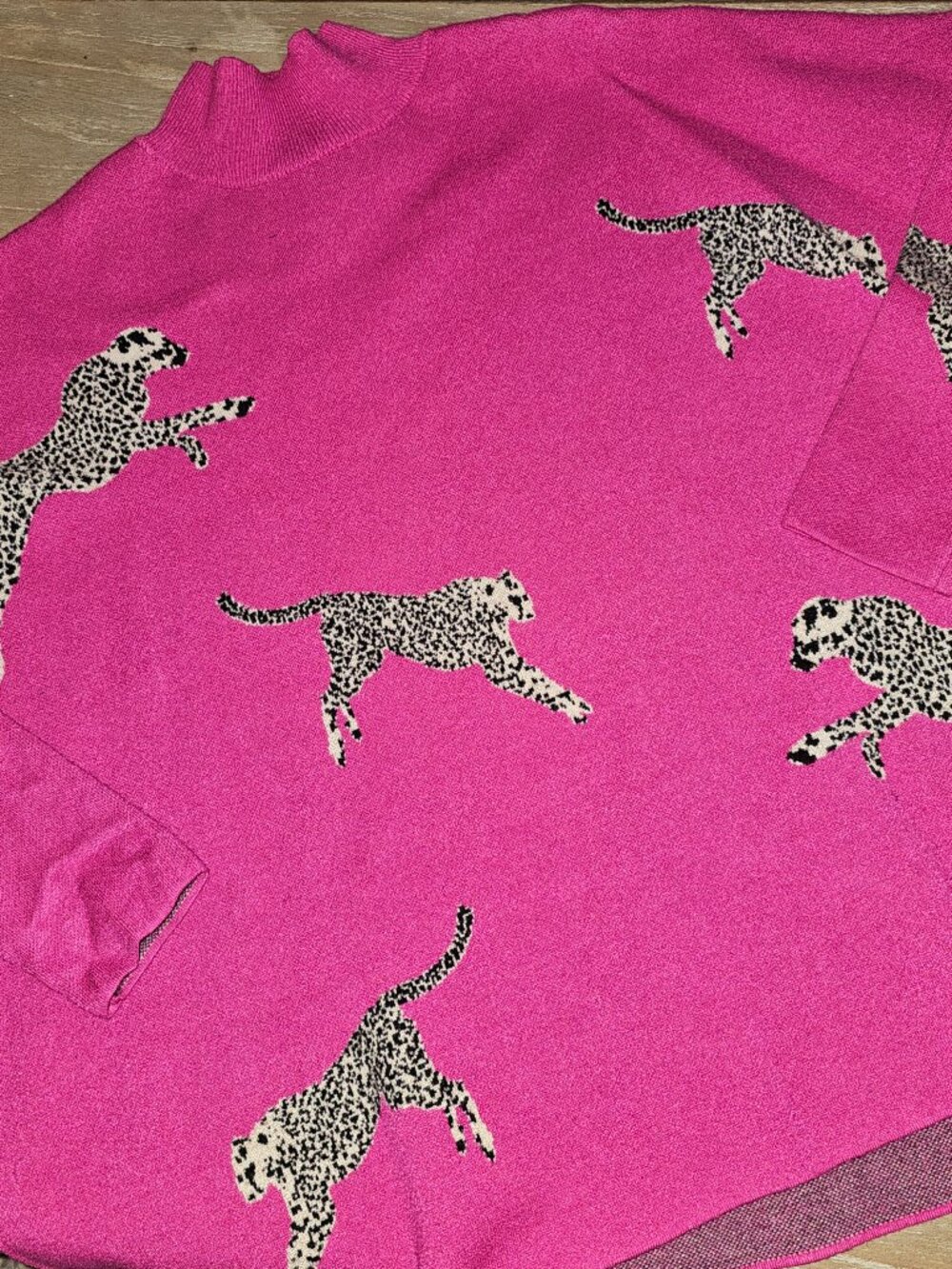 Cheetah pink tunic turtleneck